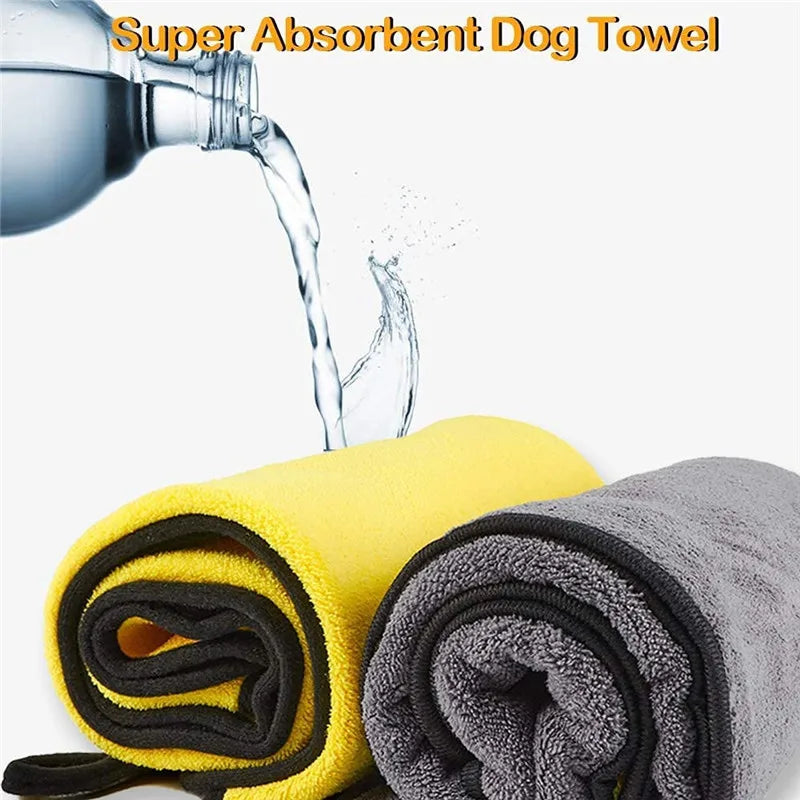 Quick-drying Pet Dog and Cat Towels Soft Fiber Towels Water-absorbent Bath Towel Convenient Pet Shop Cleaning Towel Pet Supplies